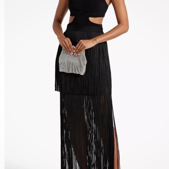 HERVE LEGER Cutout Ring-Embellished Black Bandage Bodysuit Size M - Picture 3 of 14